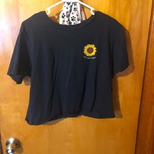 Sun flower navy blue  Crop top
